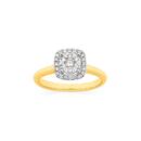 9ct-Gold-Diamond-Cushion-Cluster-Ring Sale