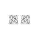 9ct-White-Gold-Diamond-Square-Shape-Stud-Earrings Sale