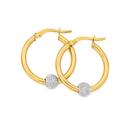 9ct-Gold-Two-Tone-15mm-Stardust-Ball-Hoop-Earrings Sale