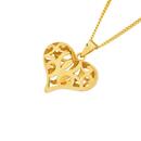 9ct-Gold-Puff-Filigree-Cutout-Heart-Pendant Sale