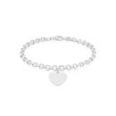 Sterling-Silver-19cm-Belcher-with-Heart-Disc-Bracelet Sale