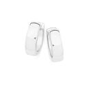 Silver-45x15mm-Solid-Round-Edge-Huggie-Earrings Sale