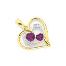 9ct-Gold-Amethyst-Diamond-Heart-Pendant Sale