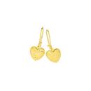 9ct-Gold-Diamond-Cut-Puff-Heart-Drop-Euroball-Hook-Earrings Sale