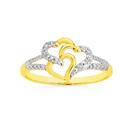 9ct-Gold-Diamond-Triple-Heart-Ring Sale