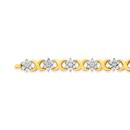 9ct-Gold-Diamond-Flower-Cluster-Bracelet Sale