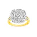 9ct-Gold-Diamond-Cushion-Ring Sale