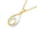 9ct-Gold-Two-Tone-Double-Open-Teardrop-Pendant Sale