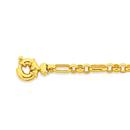 9ct-Gold-19cm-Solid-Belcher-31-Figaro-Bolt-Ring-Bracelet Sale