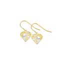 9ct-Gold-Two-Tone-Diamond-Cut-Filigree-Heart-Drop-Hook-Earrings Sale