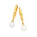 9ct-Gold-Cultured-Freshwater-Pearl-Huggie-Earrings Sale