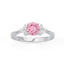 Sterling-Silver-Pink-Cubic-Zirconia-Dress-Ring Sale