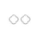 Sterling-Silver-Cubic-Zirconia-Clover-Stud-Earrings Sale