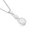 Sterling-Silver-Pear-Cubic-Zirconia-Twist-Fancy-Pendant Sale