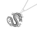 Sterling-Silver-Oxidised-Oriental-Dragon-Mens-Pendant Sale