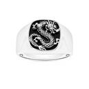 Silver-Black-Agate-Dragon-Signet-Ring Sale