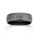 Tungsten-Carbide-Matte-with-Double-Lines-Gents-Ring Sale