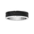 Stainless-Steel-Black-Triple-Wire-Centre-Gents-Ring Sale