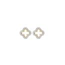 9ct-Gold-Diamond-Clover-Stud-Earrings Sale
