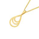 9ct-Gold-Triple-Teardrop-Diamond-Cut-Pendant Sale