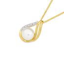 9ct-Gold-Freshwater-Pearl-Diamond-Slider-Pendant Sale