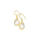 9ct-Gold-Freshwater-Pearl-Diamond-Earrings Sale