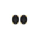 9ct-Gold-Black-Sapphire-Oval-Cut-Stud-Earrings Sale