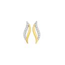 9ct-Gold-Diamond-Open-Wavy-Stud-Earrings Sale