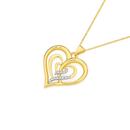 9ct-Gold-Diamond-Triple-Heart-Pendant Sale