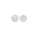 Silver-Round-CZ-Cluster-Stud-Earrings Sale
