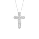 Sterling-Silver-Fancy-Tapered-Cubic-Zirconia-Cross-Pendant Sale