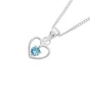 Silver-Childs-Blue-CZ-Heart-Pendant Sale