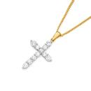 Alora-10ct-Gold-1-Carat-TW-Lab-Grown-Diamond-Cross-Pendant Sale