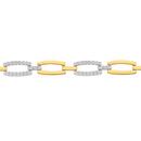 9ct-Gold-Diamond-Rectangle-Link-Bracelet Sale