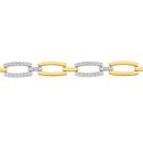 9ct-Gold-Diamond-Rectangle-Link-Bracelet Sale