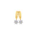 9ct-Gold-Diamond-Flower-Cluster-Drop-Hoop-Earrings Sale