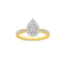 9ct-Gold-Diamond-Pear-Cluster-Ring Sale