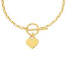 9ct-Gold-45cm-Heart-Tag-FOB-Belcher-Necklet Sale