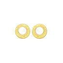 9ct-Gold-Diamond-Cut-Open-Circle-Stud-Earrings Sale