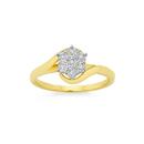 9ct-Gold-Diamond-Flower-Cluster-Ring Sale