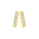 9ct-Gold-Diamond-Bar-Set-Huggie-Earrings Sale