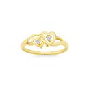 9ct-Gold-Diamond-Double-Heart-Ring Sale