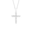 Sterling-Silver-Large-Claw-Set-Cubic-Zirconia-Cross-Pendant Sale