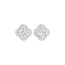 Sterling-Silver-Cubic-Zirconia-Clover-Halo-Studs Sale