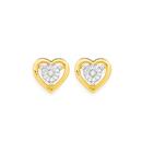 9ct-Gold-Diamond-Open-Heart-Stud-Earrings Sale