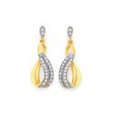 9ct-Gold-Diamond-Double-Row-Twist-Drop-Stud-Earrings Sale