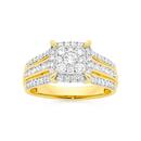 Alora-10ct-Gold-Lab-Grown-Diamond-Cushion-Cluster-Ring Sale