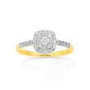 9ct-Gold-Diamond-Cushion-Shape-Ring Sale