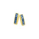 9ct-Gold-Created-Sapphire-Huggie-Earrings Sale