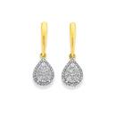 9ct-Gold-Diamond-Pear-Shaped-Drop-Earrings Sale